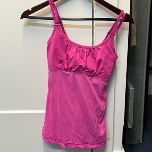 Lululemon size 6 hot pink tank with built in bra